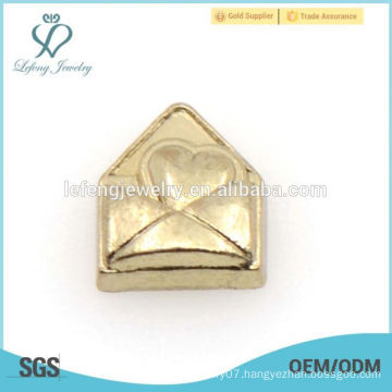 2015 New Style Gold letter with a heart charms for Living Glass Floating Lockets